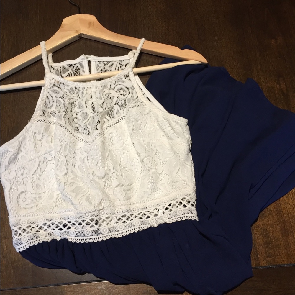 BY&BY WHITE AND BLUE HOMECOMING/FORMAL EVENT DRESS